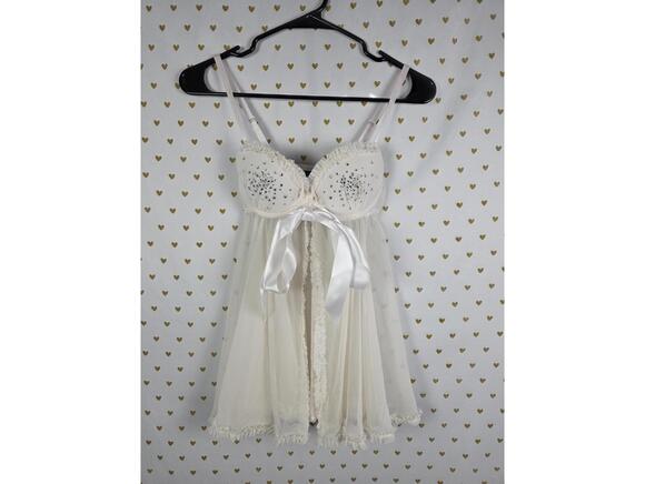 Other - Victorias Secret SEXY LITTLE THINGS Bling Studded Babydoll Nightie Sheer 34B